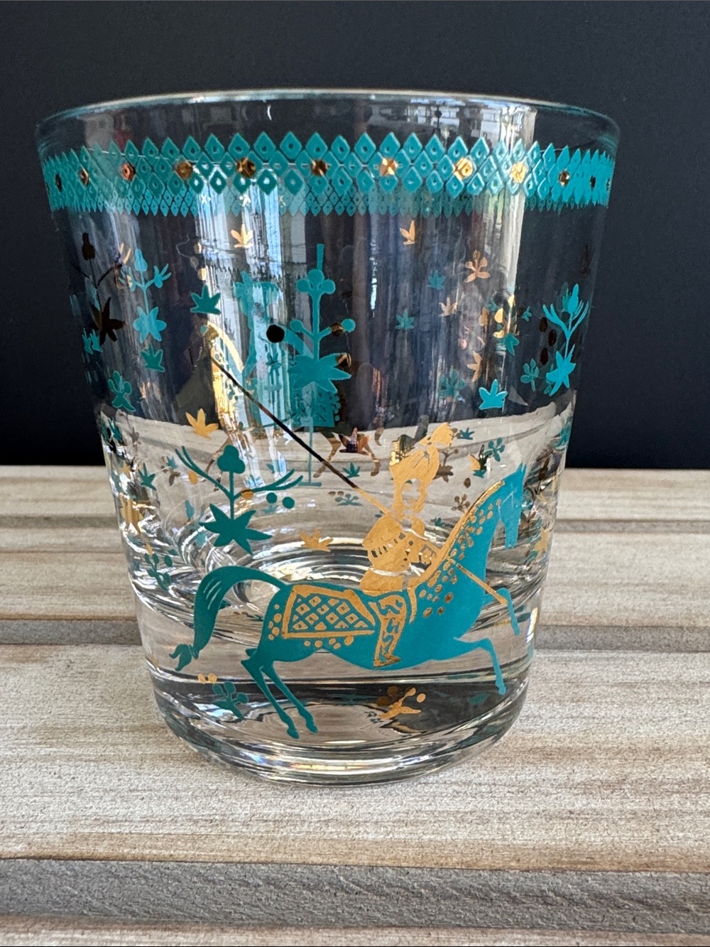 VTG MCM Cera Persian Polo Riders Barware Set of 8 - Picture 2 of 6